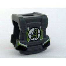 Part 85961pb01 Dark Bluish Gray Minifig, Armor Breastplate with Back Stud, Agents Logo Pattern 